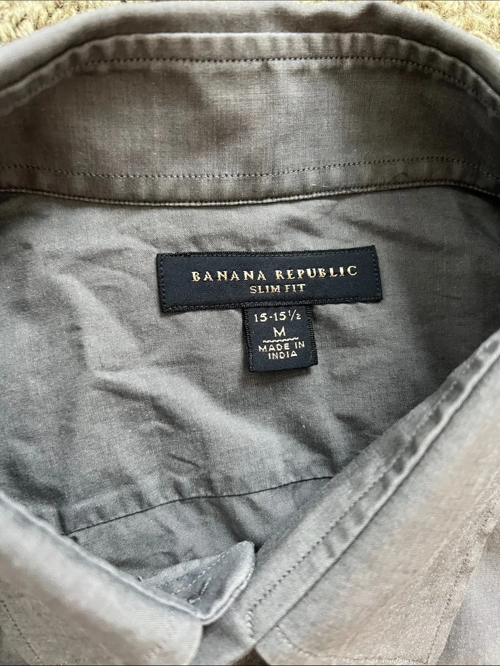 Banana Republic Men's Grey Long-Sleeve casual Shirt, slim fit, size M